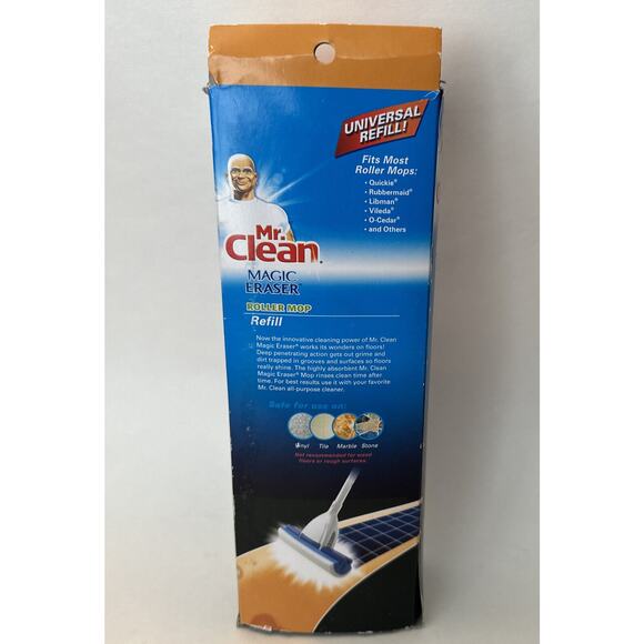 Mr Clean Magic Cleaning Eraser Blue and White Roller Mop Refill Type B Universal - Picture 6 of 9